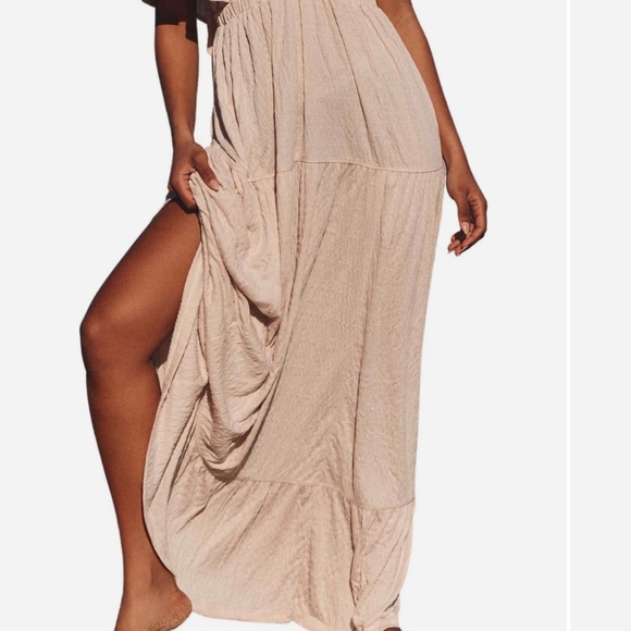 Free People La-La Cream Maxi Dress SIZE XL - Picture 3 of 15